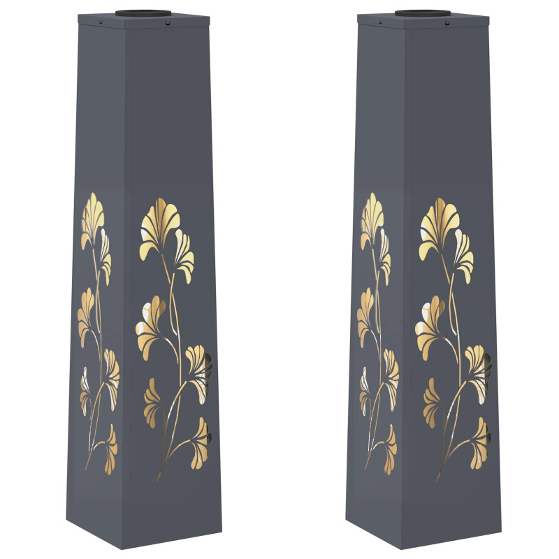 Słoneczna LED lampa na ścieżkę 2 pcs Antracyt