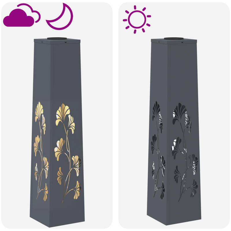 Słoneczna LED lampa na ścieżkę 2 pcs Antracyt