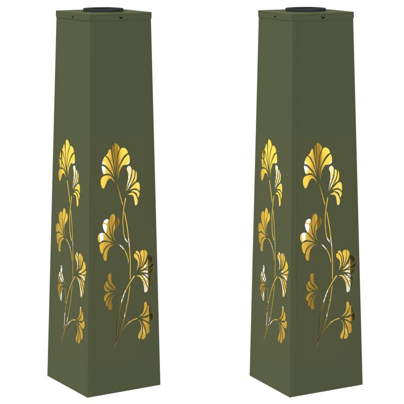 Słoneczna LED lampa na ścieżkę 2 pcs Zielony oliwkowy