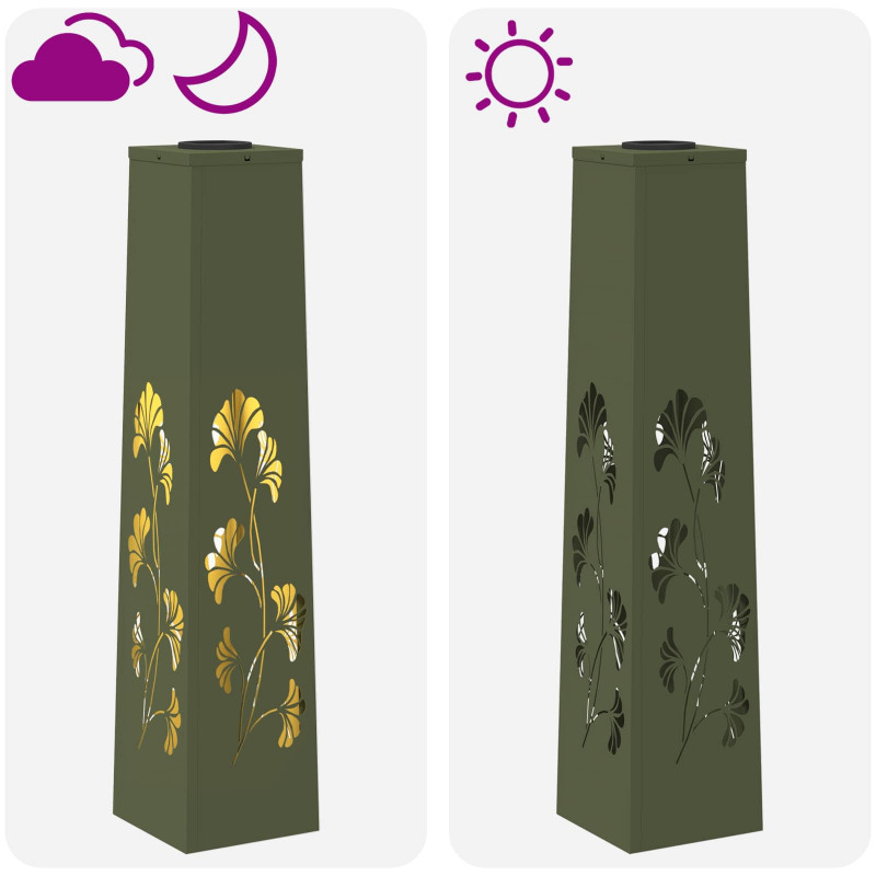 Słoneczna LED lampa na ścieżkę 2 pcs Zielony oliwkowy