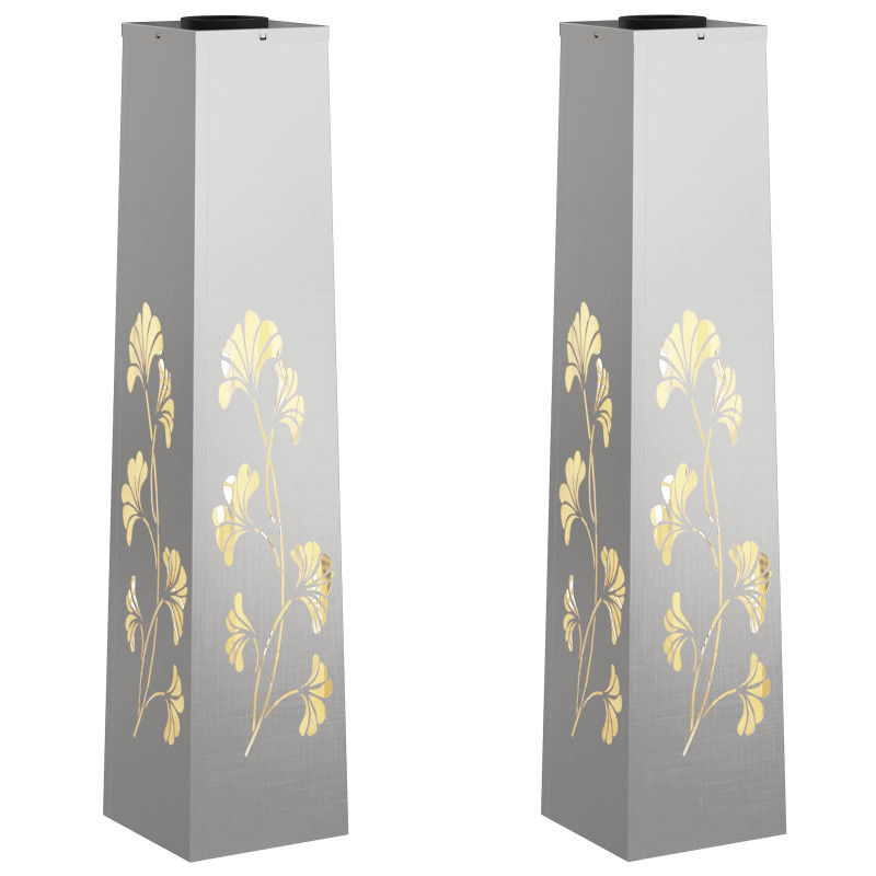 Słoneczna LED lampa na ścieżkę 2 pcs Srebrny Stal nierdzewna