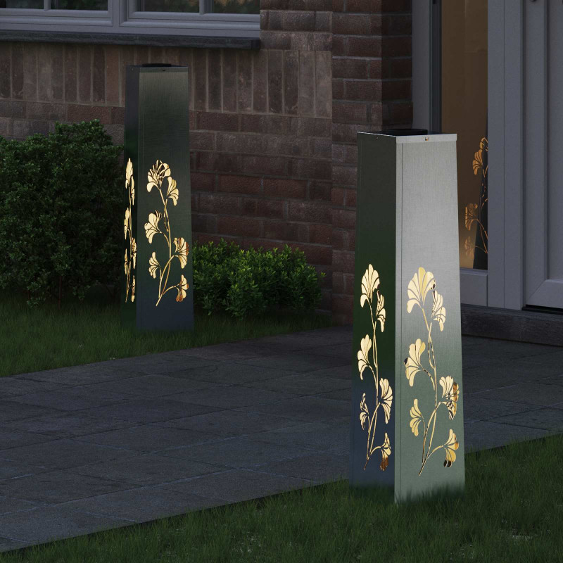 Słoneczna LED lampa na ścieżkę 2 pcs Srebrny Stal nierdzewna