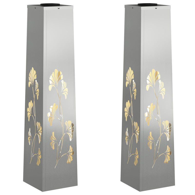 Słoneczna LED lampa na ścieżkę 2 pcs Srebrny Stal ocynkowana