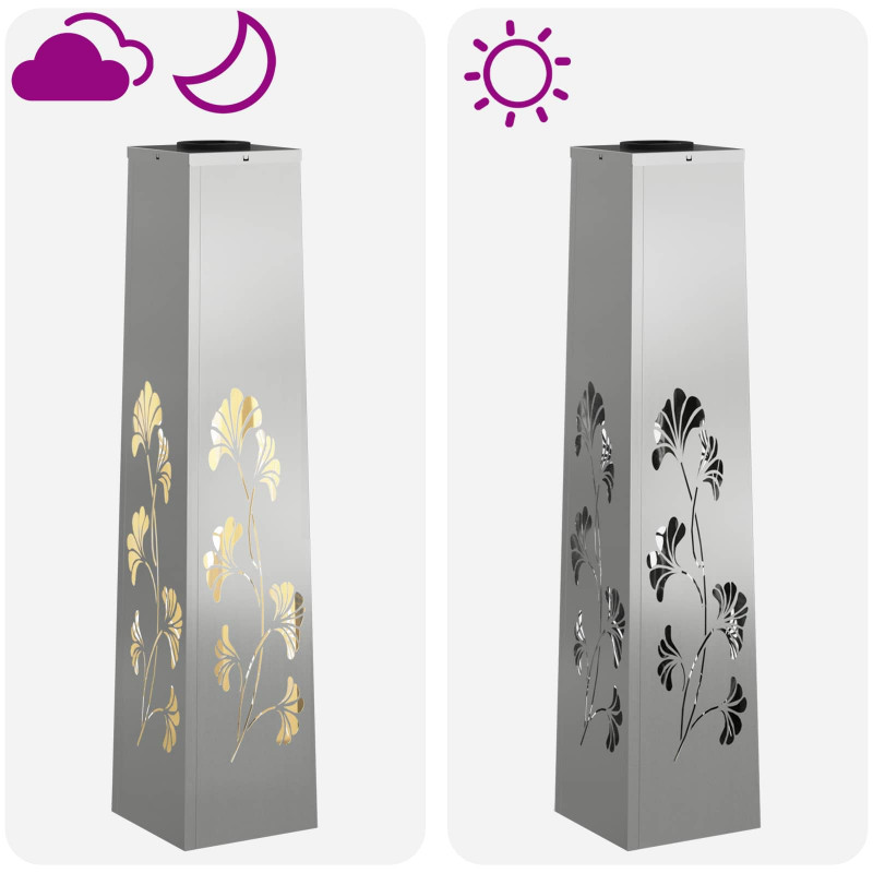Słoneczna LED lampa na ścieżkę 2 pcs Srebrny Stal ocynkowana