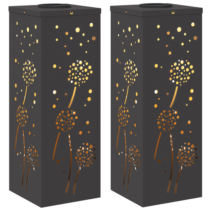 Słoneczna LED lampa na ścieżkę 2 pcs Czarny