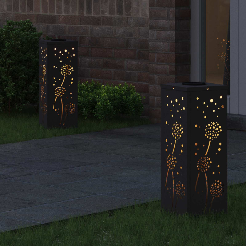 Słoneczna LED lampa na ścieżkę 2 pcs Czarny
