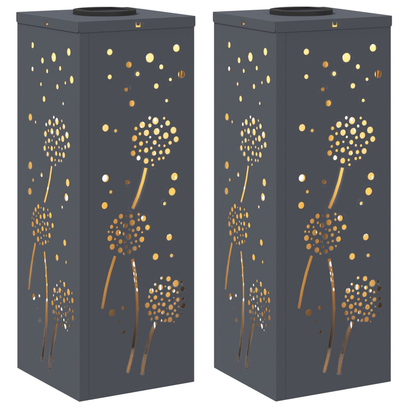 Słoneczna LED lampa na ścieżkę 2 pcs Antracyt