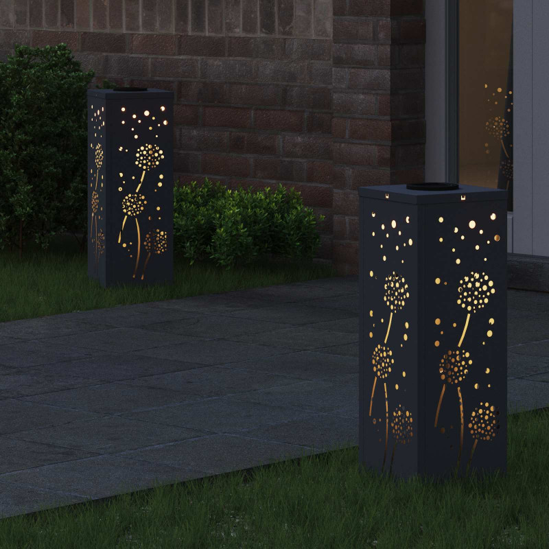 Słoneczna LED lampa na ścieżkę 2 pcs Antracyt