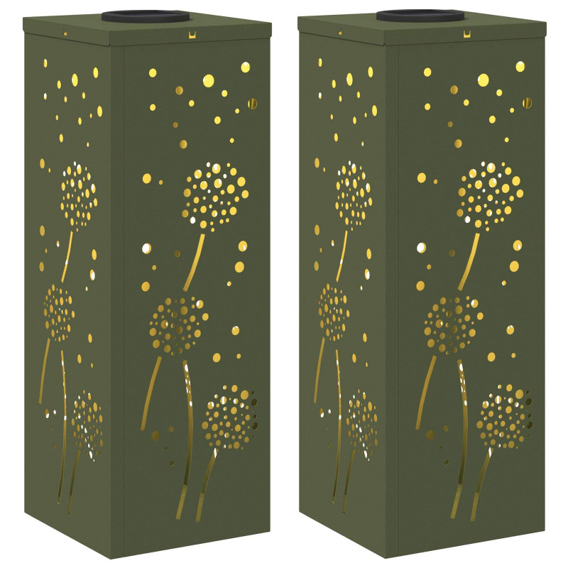 Słoneczna LED lampa na ścieżkę 2 pcs Zielony oliwkowy