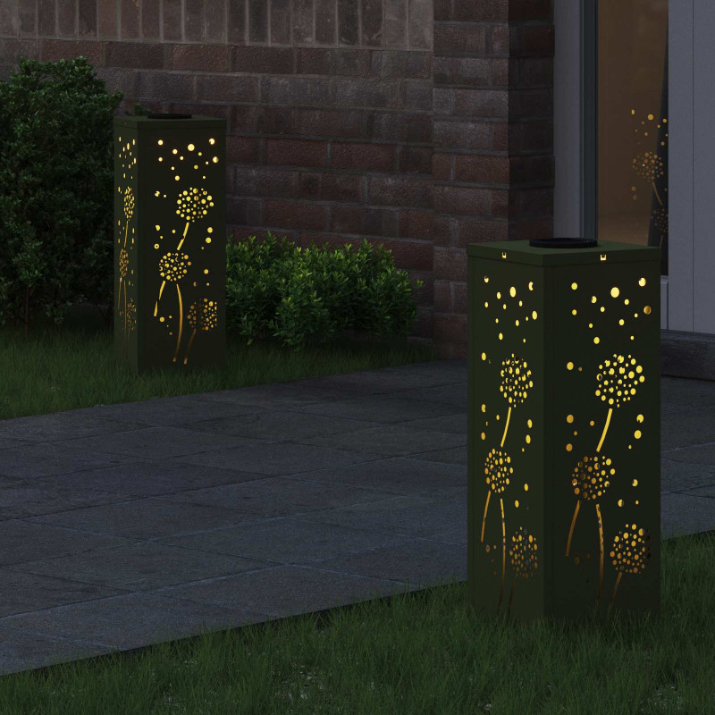 Słoneczna LED lampa na ścieżkę 2 pcs Zielony oliwkowy