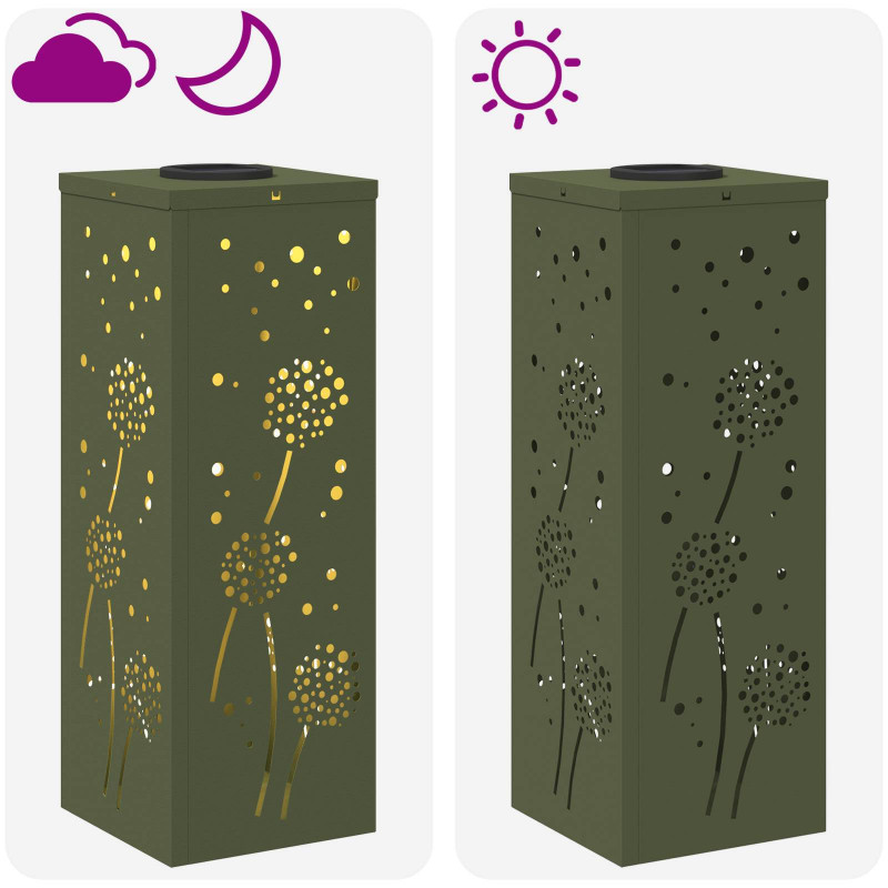 Słoneczna LED lampa na ścieżkę 2 pcs Zielony oliwkowy