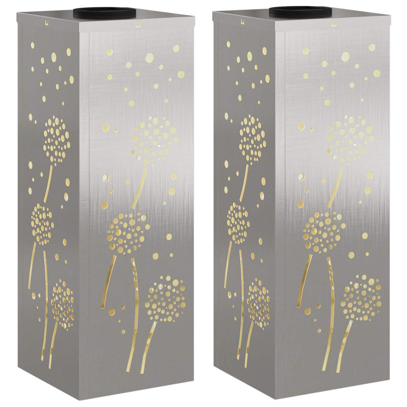 Słoneczna LED lampa na ścieżkę 2 pcs Srebrny Stal nierdzewna