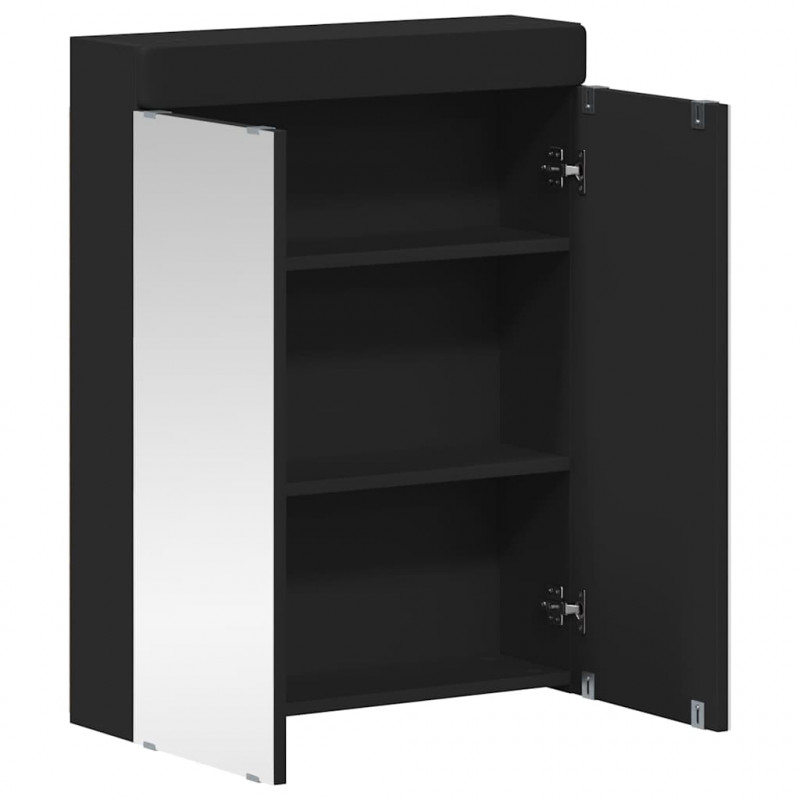 Szafka z lustrem do łazienki TULUM Czarny 60 x 16,5 x 78 cm