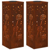 Słoneczna LED lampa na ścieżkę 2 pcs Rdzawy
