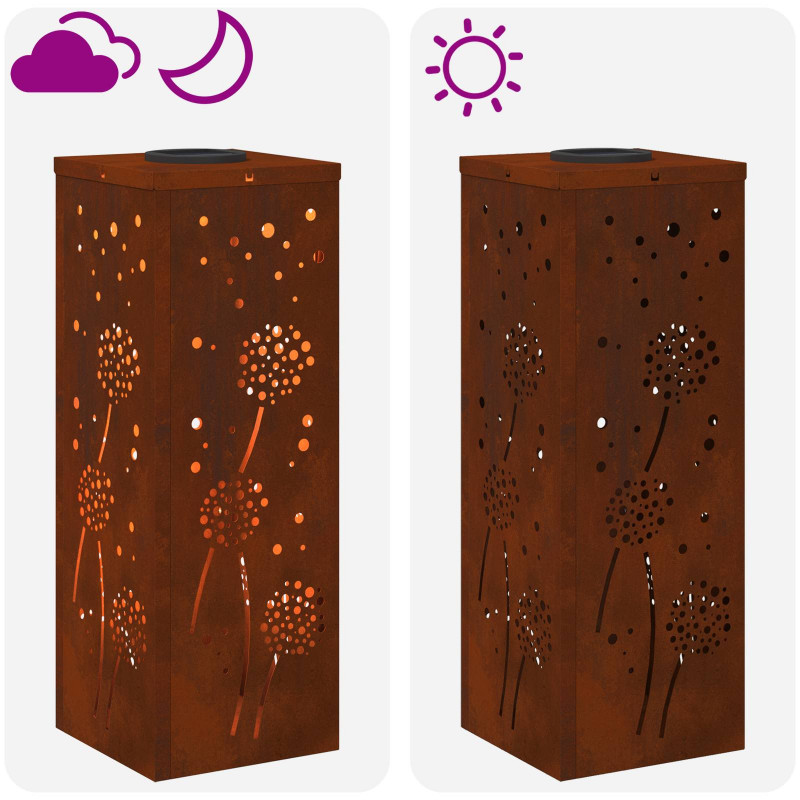 Słoneczna LED lampa na ścieżkę 2 pcs Rdzawy