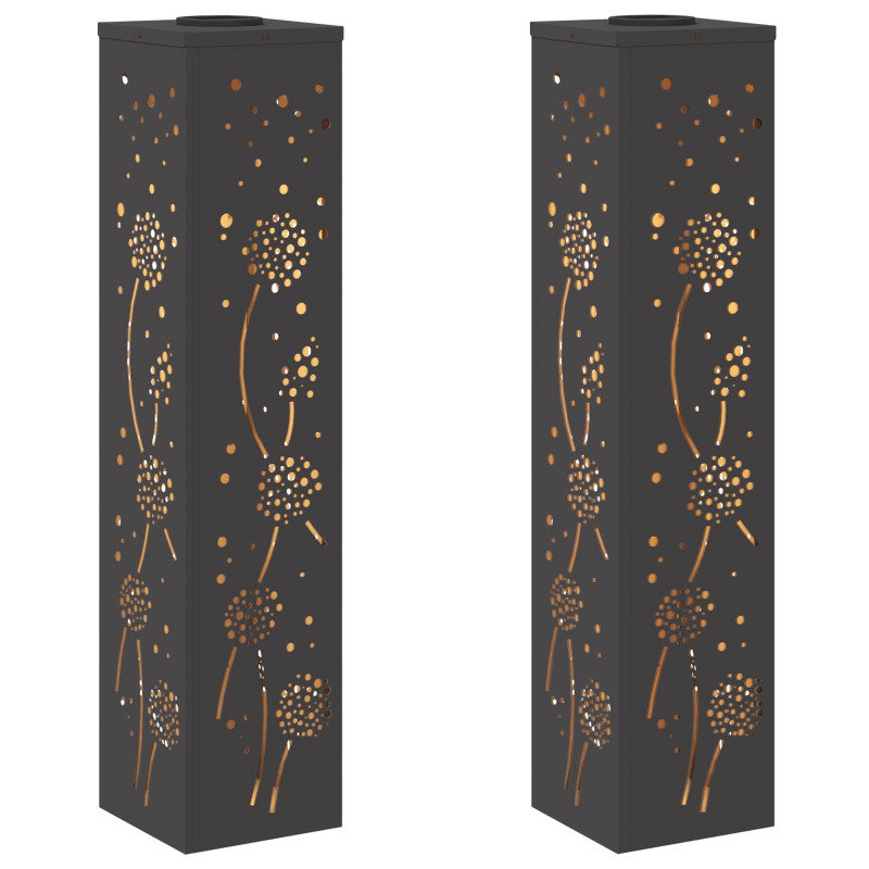 Słoneczna LED lampa na ścieżkę 2 pcs Czarny