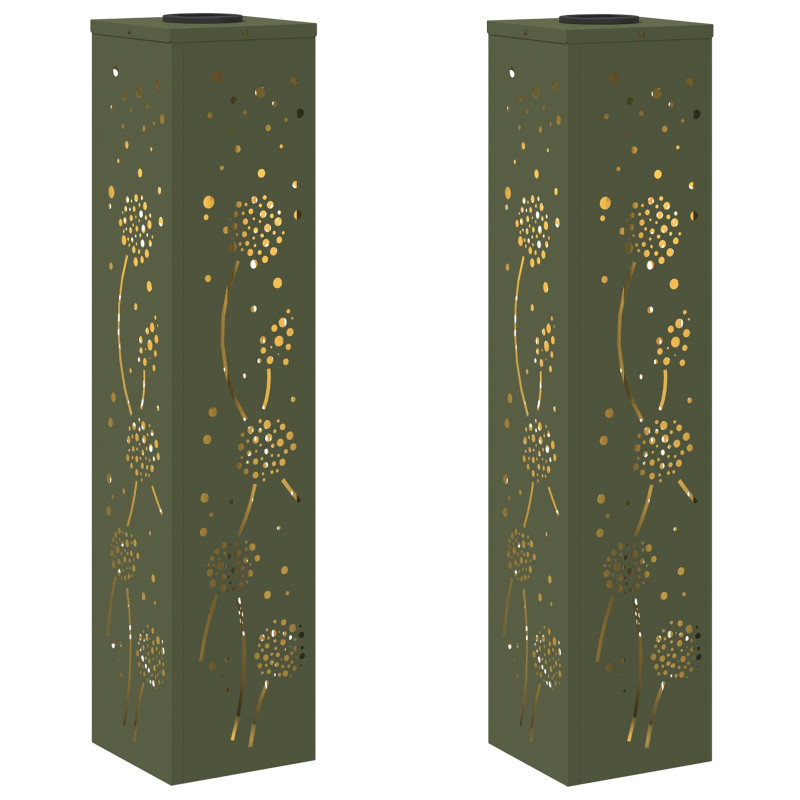 Słoneczna LED lampa na ścieżkę 2 pcs Zielony oliwkowy