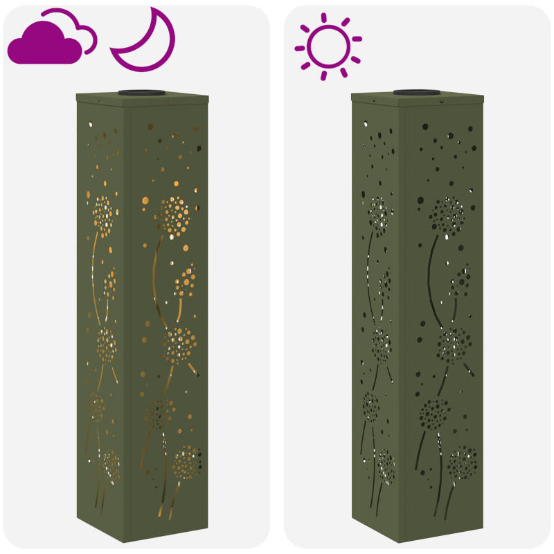 Słoneczna LED lampa na ścieżkę 2 pcs Zielony oliwkowy