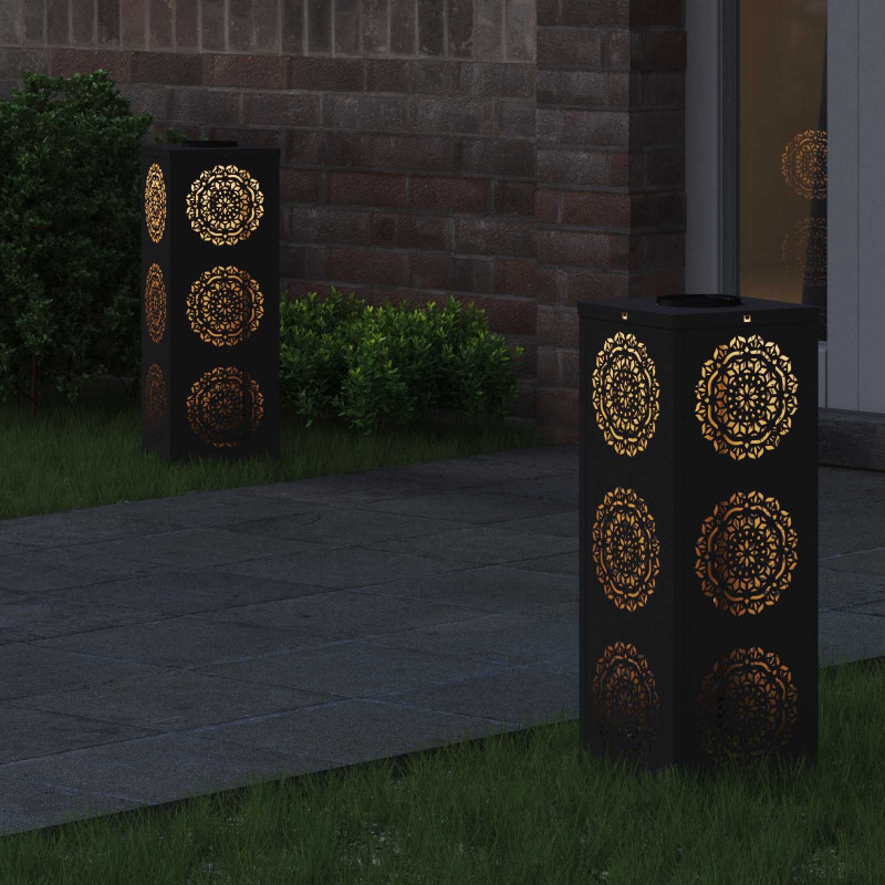 Słoneczna LED lampa na ścieżkę 2 pcs Czarny