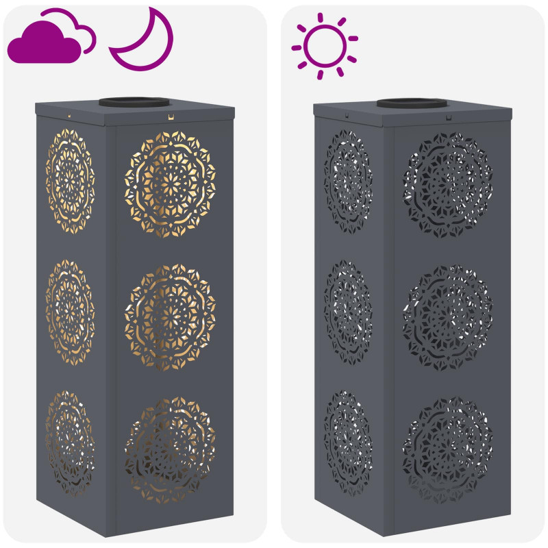 Słoneczna LED lampa na ścieżkę 2 pcs Antracyt
