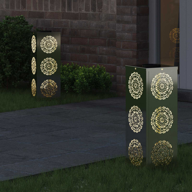 Słoneczna LED lampa na ścieżkę 2 pcs Srebrny Stal ocynkowana