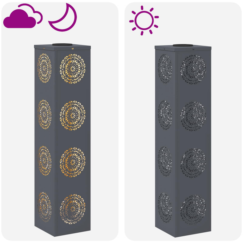 Słoneczna LED lampa na ścieżkę 2 pcs Antracyt