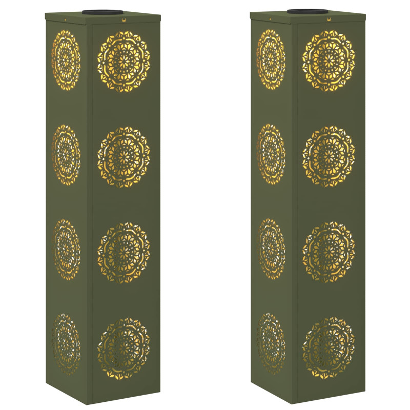 Słoneczna LED lampa na ścieżkę 2 pcs Zielony oliwkowy
