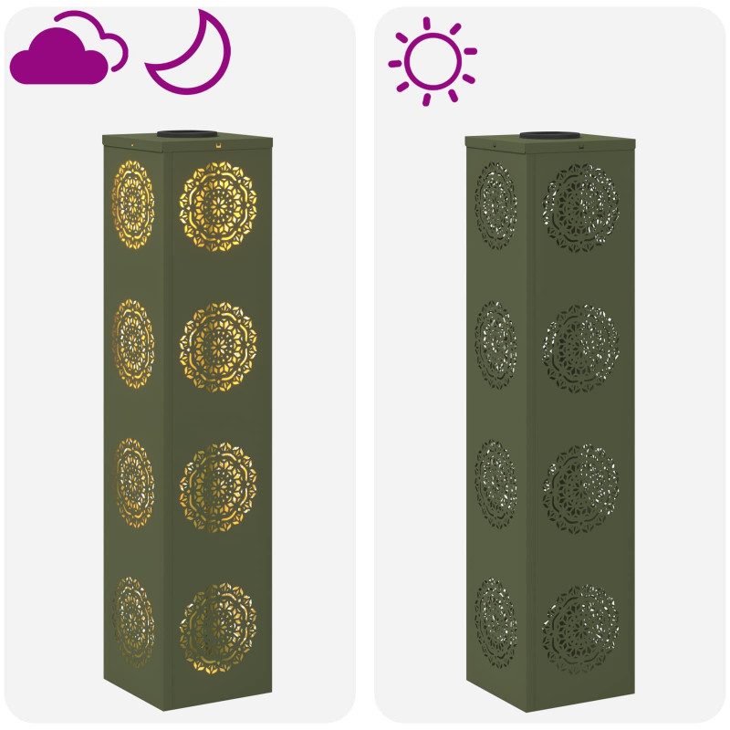 Słoneczna LED lampa na ścieżkę 2 pcs Zielony oliwkowy