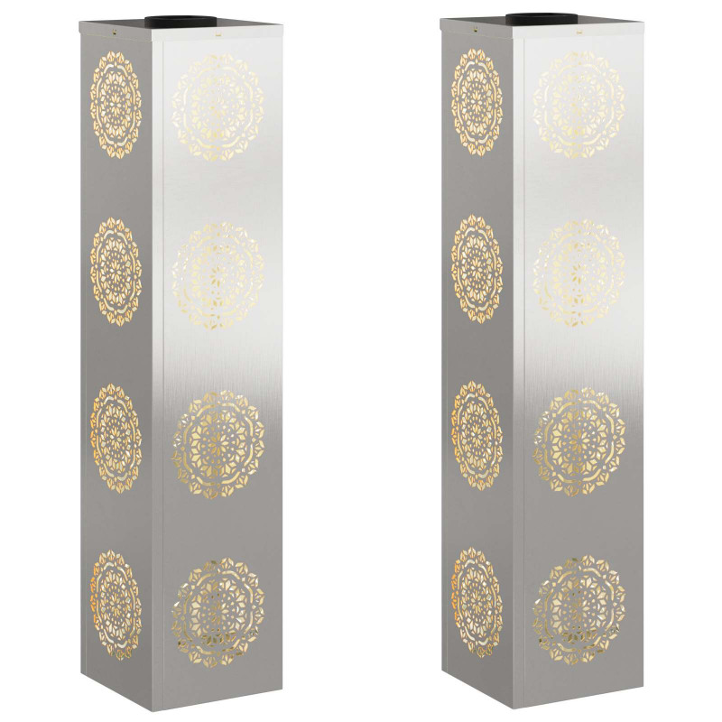 Słoneczna LED lampa na ścieżkę 2 pcs Srebrny Stal nierdzewna