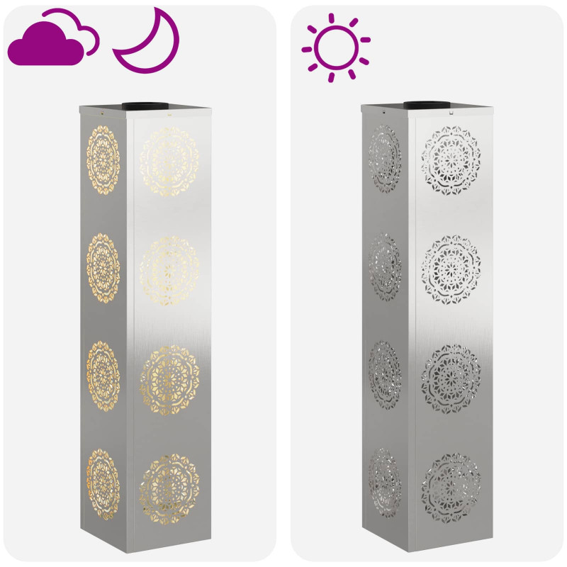 Słoneczna LED lampa na ścieżkę 2 pcs Srebrny Stal nierdzewna