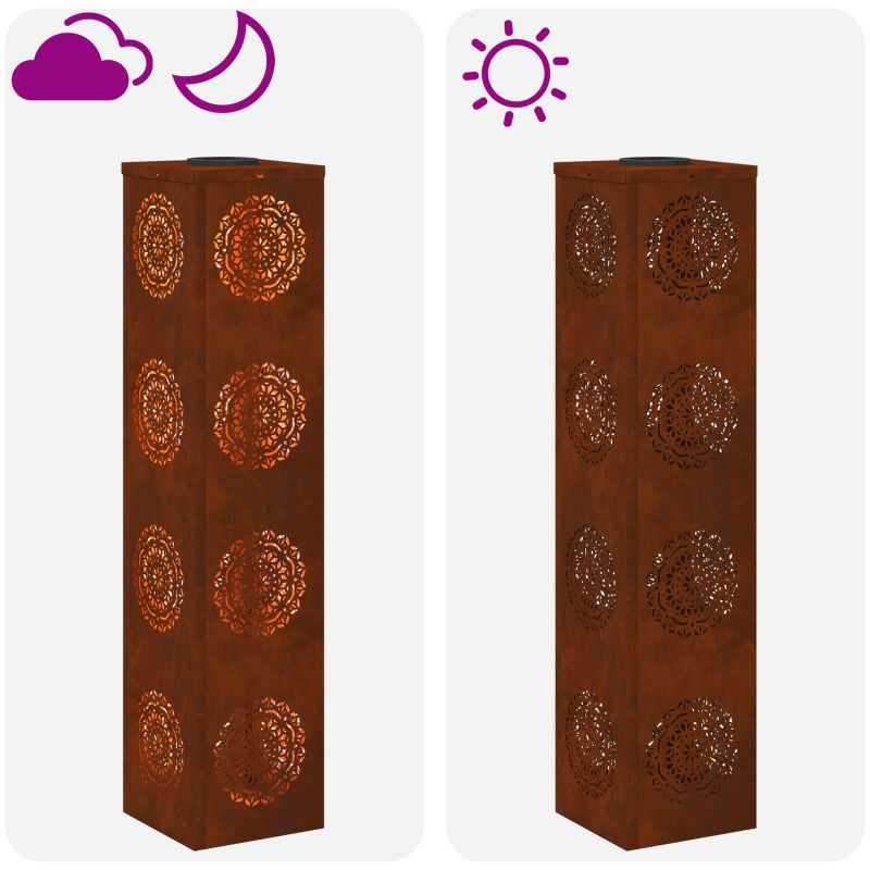 Słoneczna LED lampa na ścieżkę 2 pcs Rdzawy