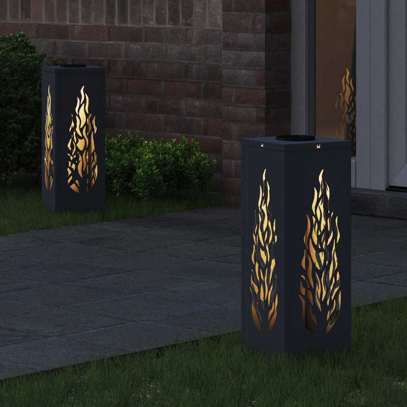 Słoneczna LED lampa na ścieżkę 2 pcs Antracyt