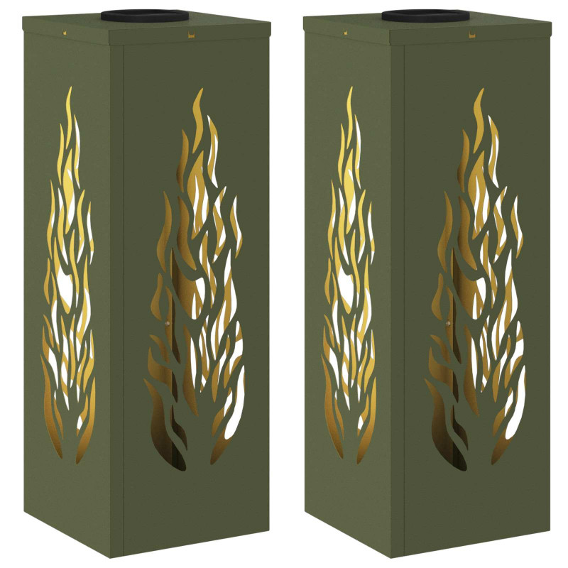 Słoneczna LED lampa na ścieżkę 2 pcs Zielony oliwkowy