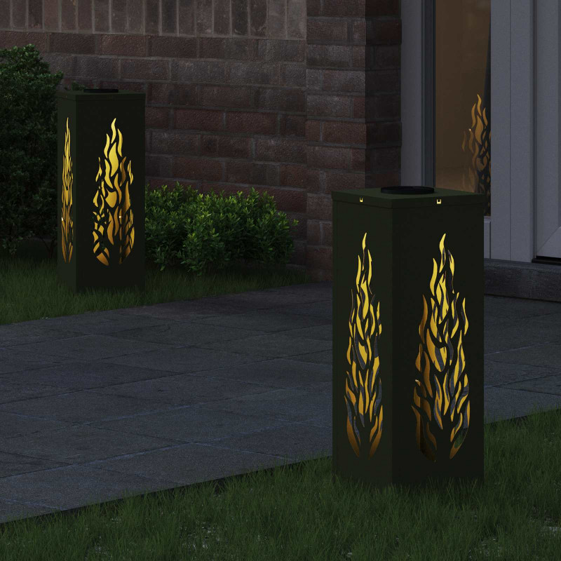 Słoneczna LED lampa na ścieżkę 2 pcs Zielony oliwkowy