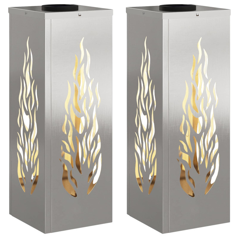 Słoneczna LED lampa na ścieżkę 2 pcs Srebrny Stal nierdzewna