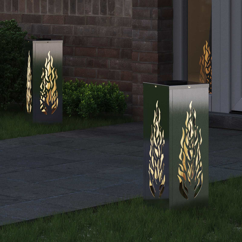 Słoneczna LED lampa na ścieżkę 2 pcs Srebrny Stal nierdzewna