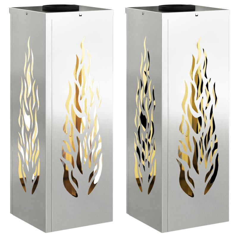 Słoneczna LED lampa na ścieżkę 2 pcs Srebrny Stal ocynkowana