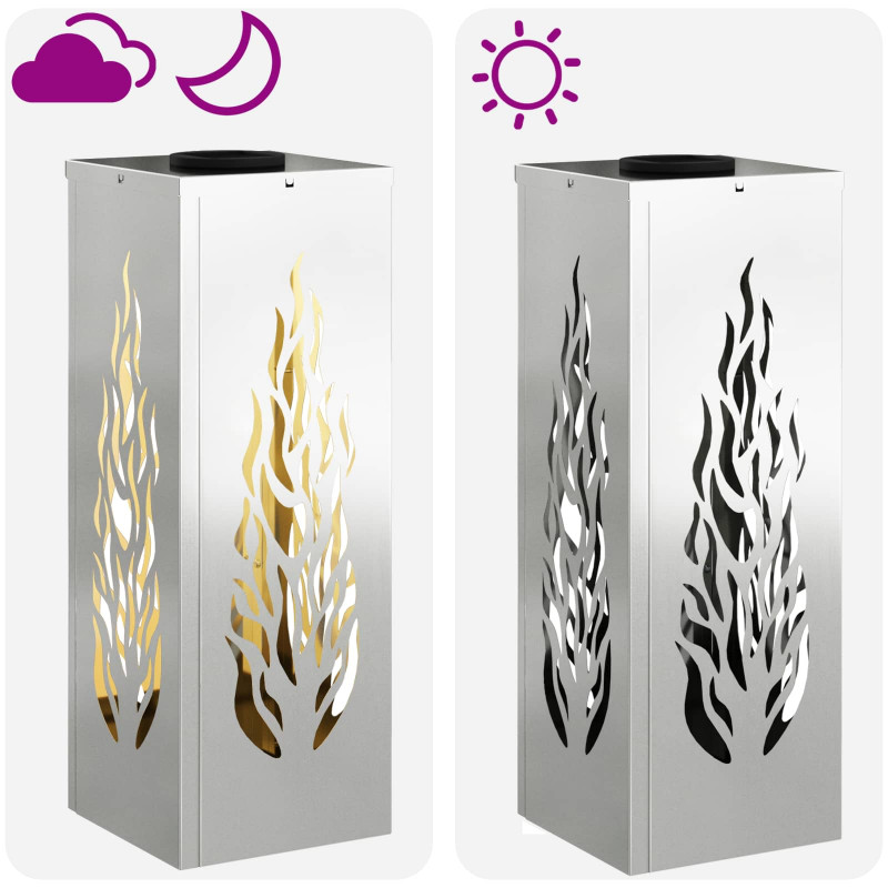 Słoneczna LED lampa na ścieżkę 2 pcs Srebrny Stal ocynkowana