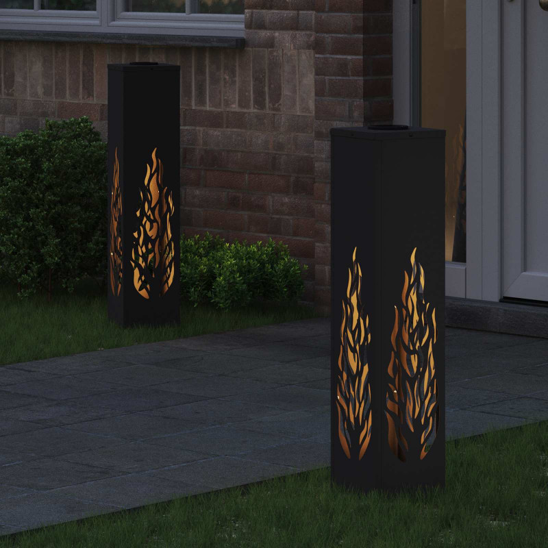 Słoneczna LED lampa na ścieżkę 2 pcs Czarny