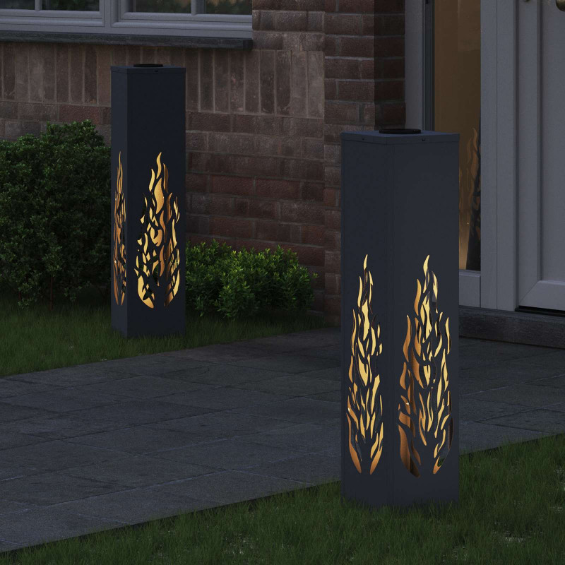 Słoneczna LED lampa na ścieżkę 2 pcs Antracyt