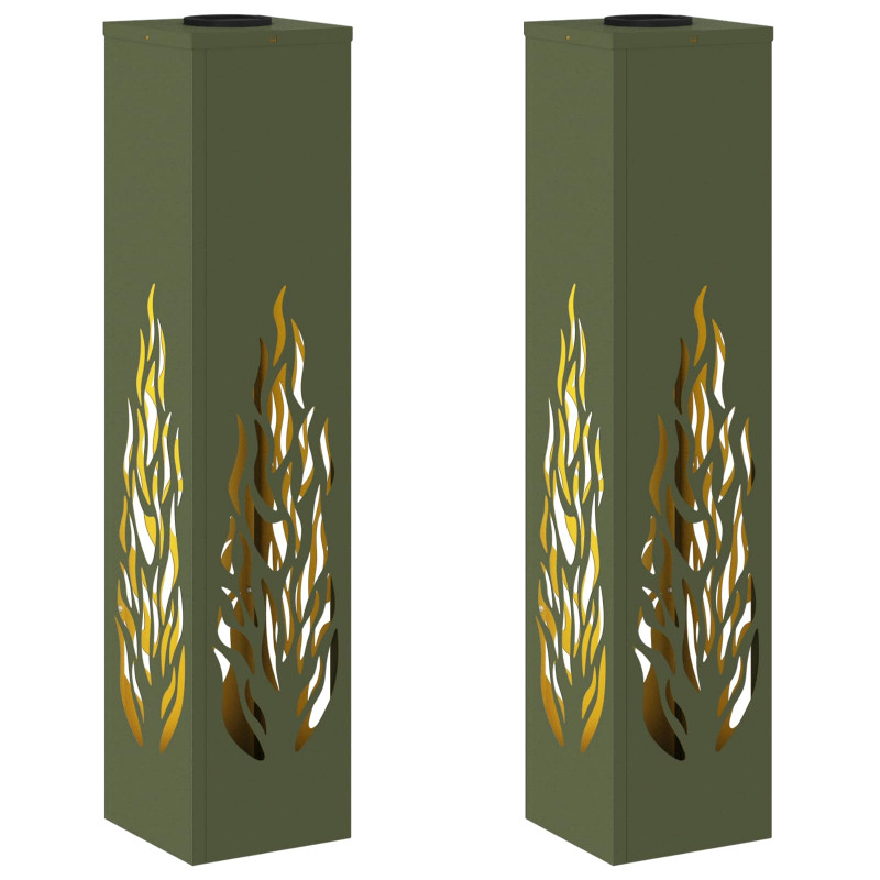 Słoneczna LED lampa na ścieżkę 2 pcs Zielony oliwkowy