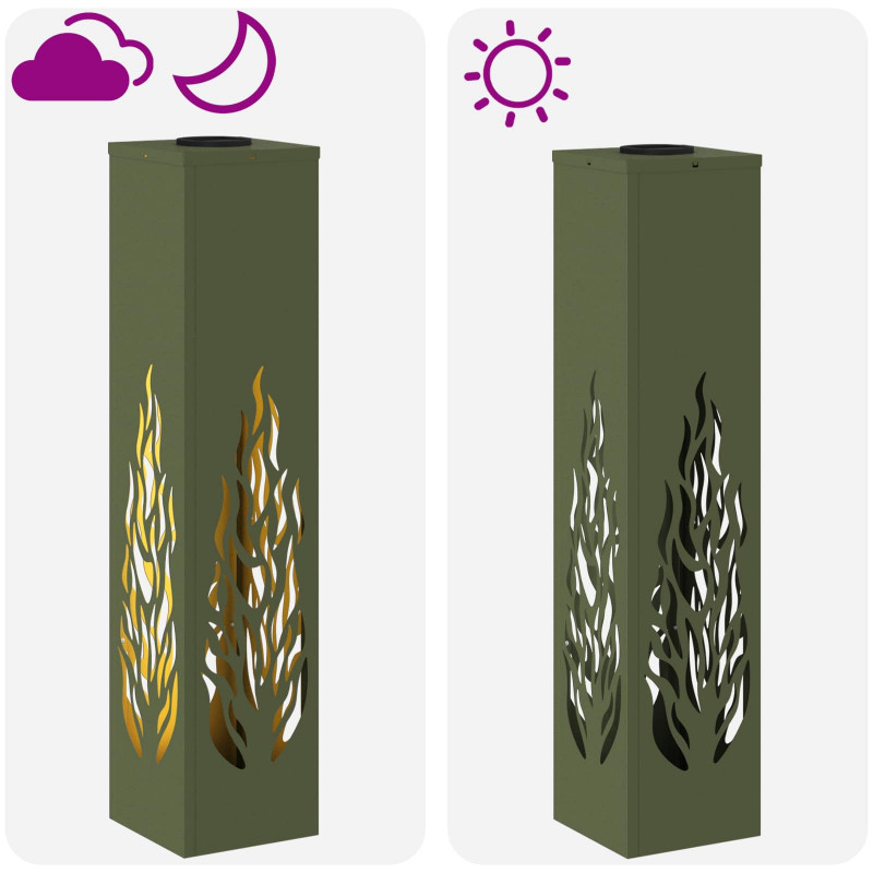 Słoneczna LED lampa na ścieżkę 2 pcs Zielony oliwkowy
