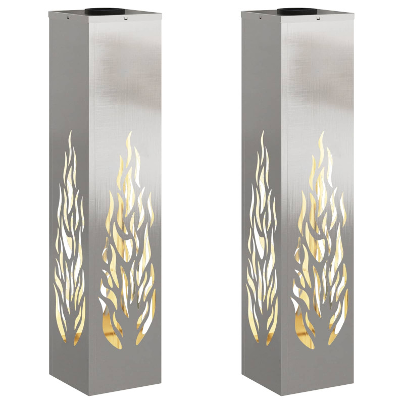 Słoneczna LED lampa na ścieżkę 2 pcs Srebrny Stal nierdzewna