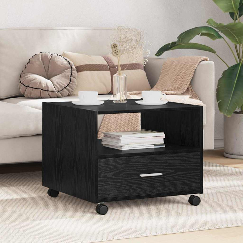 Stolik kawowy Czarny Dąb 55 x 55 x 45cm Materiał drewnopochodny