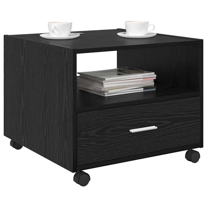 Stolik kawowy Czarny Dąb 55 x 55 x 45cm Materiał drewnopochodny