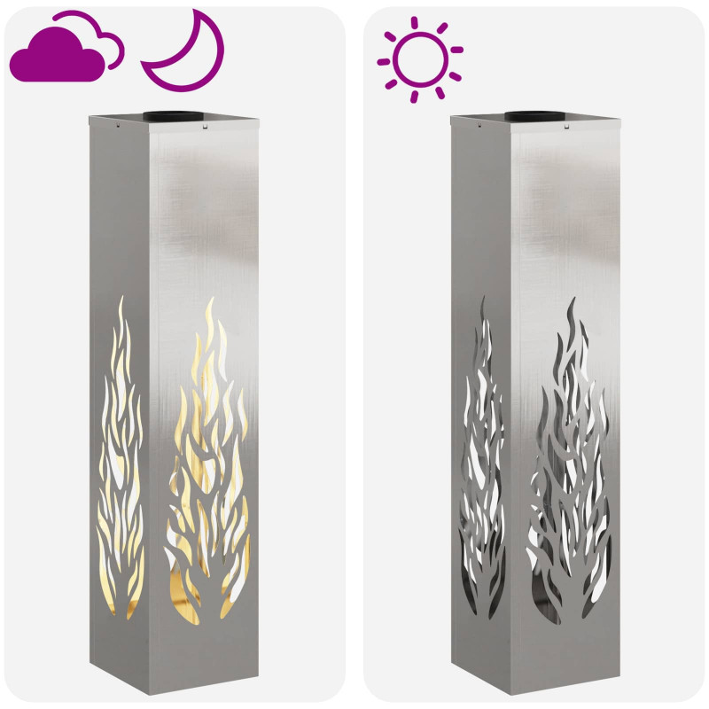 Słoneczna LED lampa na ścieżkę 2 pcs Srebrny Stal nierdzewna