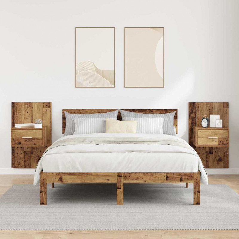 Szafka Nocna z szufladą 2 pcs Stare drewno 50 x 32,5 x 80cm