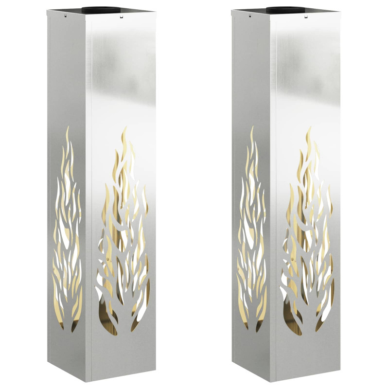 Słoneczna LED lampa na ścieżkę 2 pcs Srebrny Stal ocynkowana