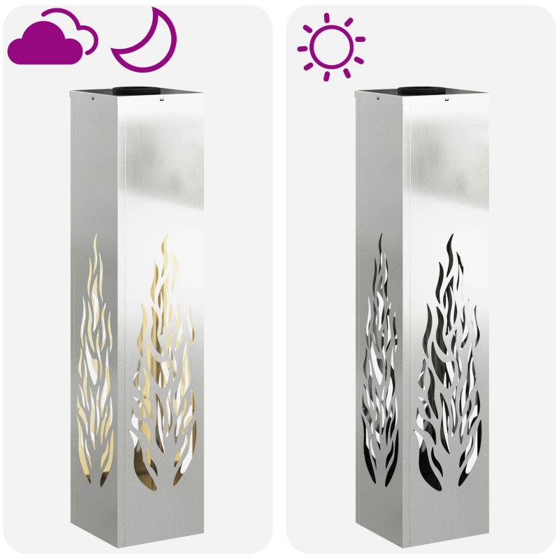 Słoneczna LED lampa na ścieżkę 2 pcs Srebrny Stal ocynkowana