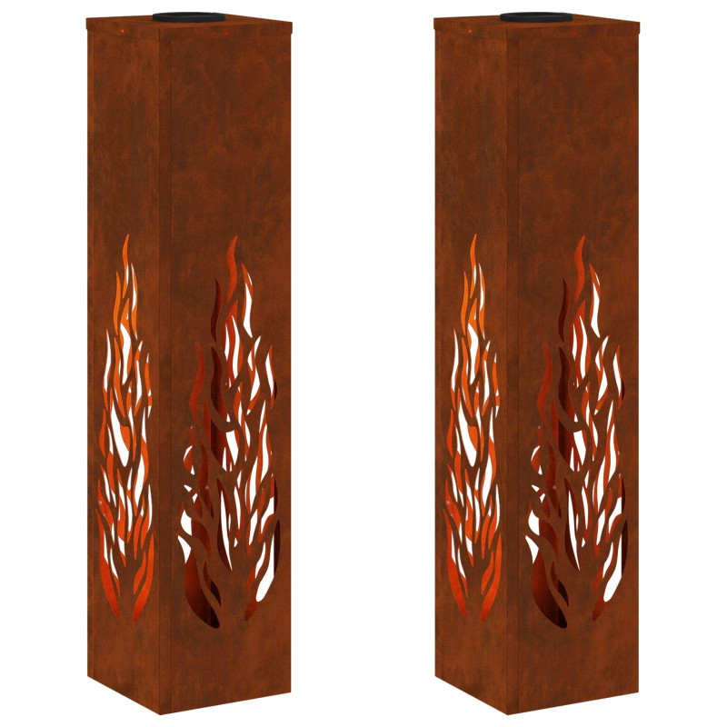 Słoneczna LED lampa na ścieżkę 2 pcs Rdzawy